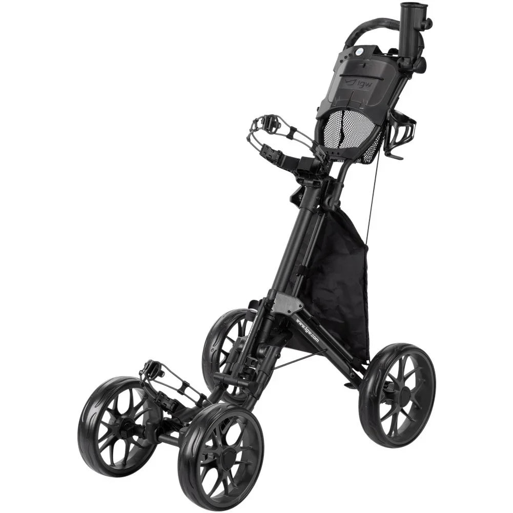 Tgw Tour 4-Wheel Golf Push Cart Dark Grey/Black